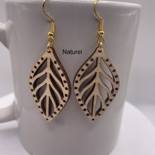 Boucles d’oreilles pendantes en bois