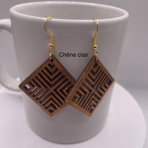 Boucles d’oreilles pendantes en bois
