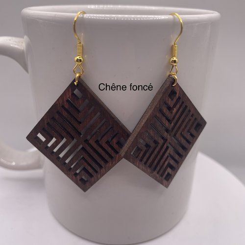 Boucles d’oreilles pendantes en bois