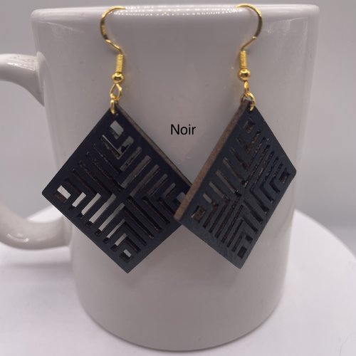 Boucles d’oreilles pendantes en bois