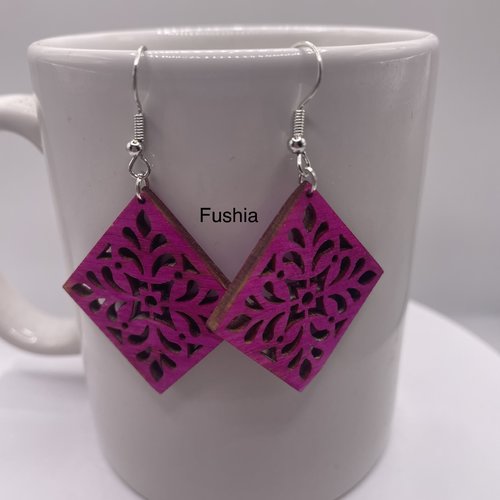 Boucles d’oreilles pendantes en bois