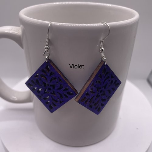 Boucles d’oreilles pendantes en bois