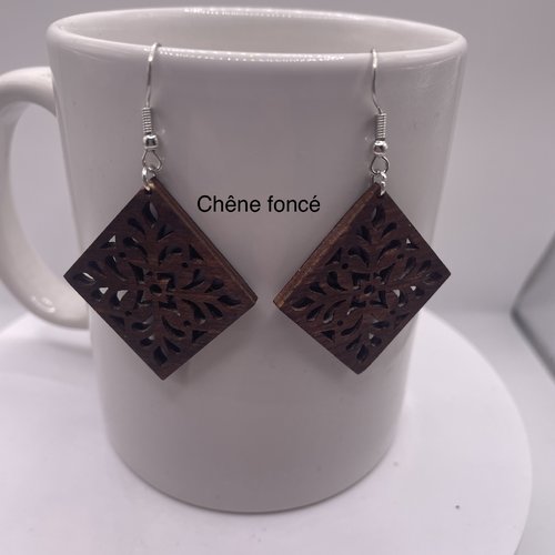 Boucles d’oreilles pendantes en bois