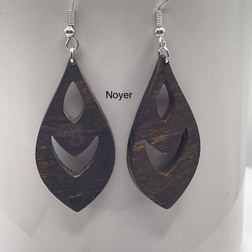 Boucles d’oreilles pendantes en bois