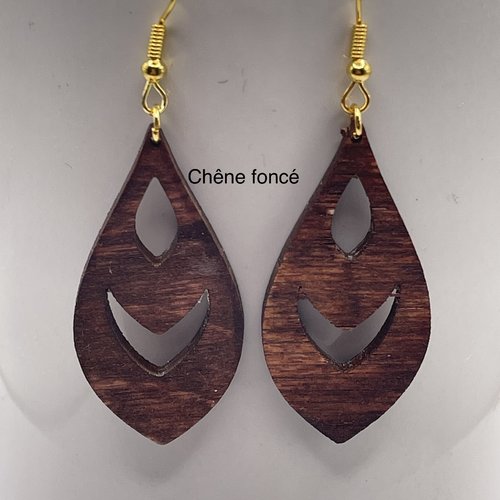 Boucles d’oreilles pendantes en bois
