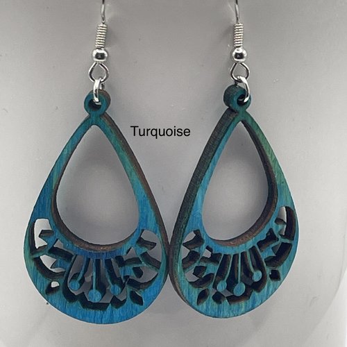 Boucles d’oreilles pendantes en bois bohème