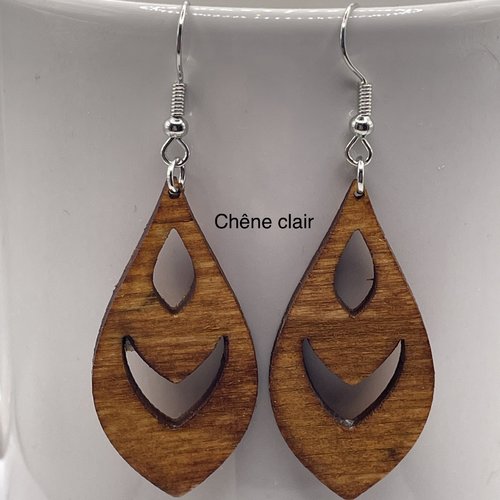 Boucles d’oreilles pendantes en bois