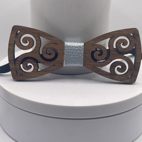 Noeud de papillon en bois trikèle breton