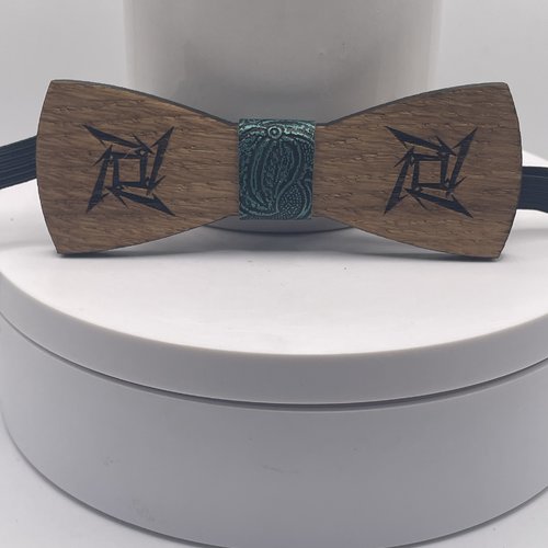 Noeud de papillon en bois metallica