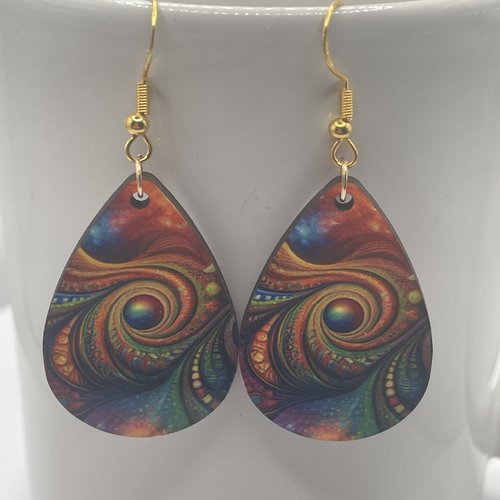 Boucles d’oreilles en bois boho