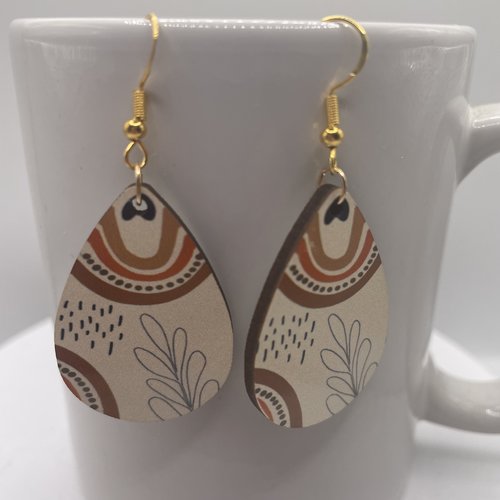 Boucles d’oreilles en bois hippies