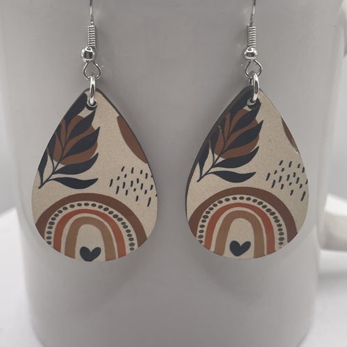 Boucles d’oreilles en bois boho
