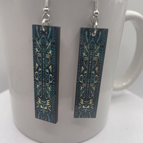 Boucles d’oreilles en bois aztèques