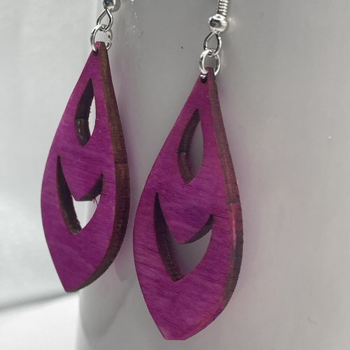 Boucles d’oreilles pendantes en bois