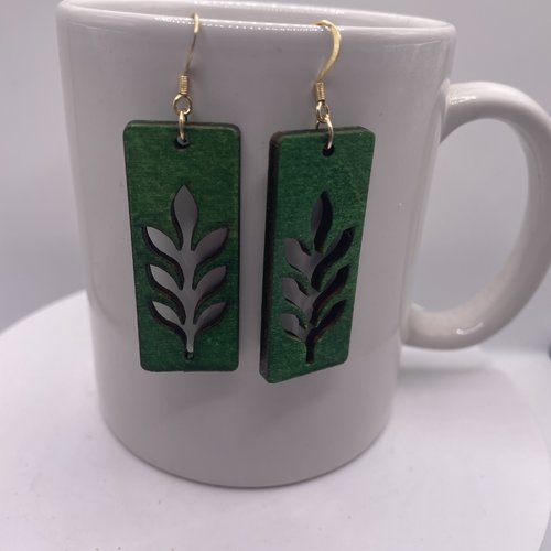 Boucles d’oreilles pendantes en bois