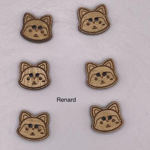 Bouton fantaisie en bois renard