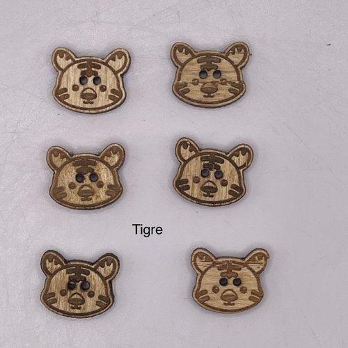 Bouton fantaisie en bois tigre