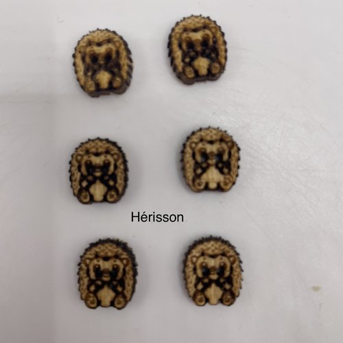Bouton fantaisie en bois hérisson