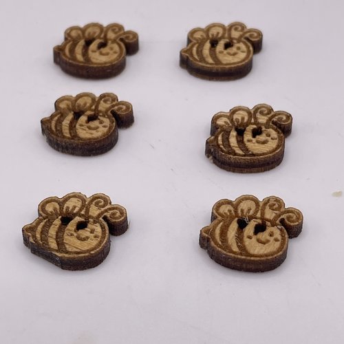 Bouton fantaisie en bois abeille 1