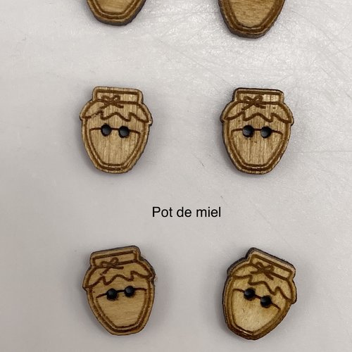 Bouton fantaisie en bois pot de miel
