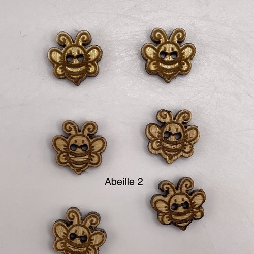 Bouton fantaisie en bois abeille 2