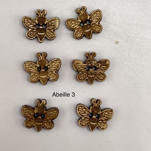 Bouton fantaisie en bois abeille 3