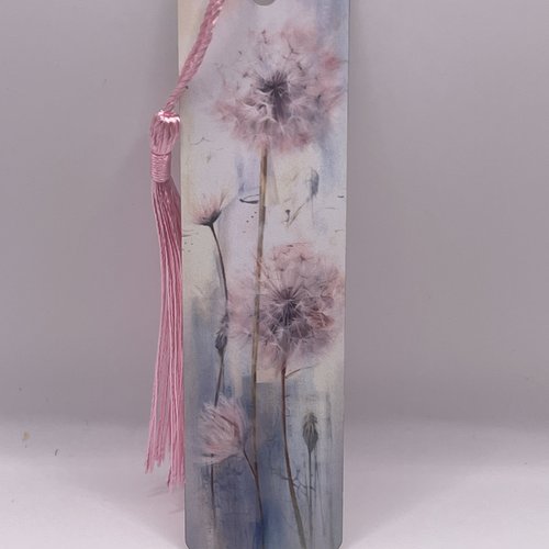 Marque pages en aluminium pissenlits roses