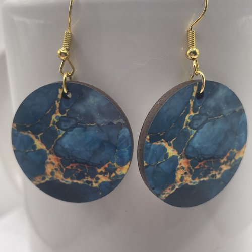 Boucles d’oreilles en bois rondes