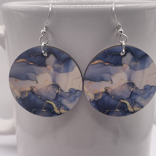 Boucles d’oreilles en bois rondes