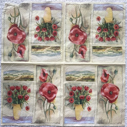 Serviette en papier coquelicot