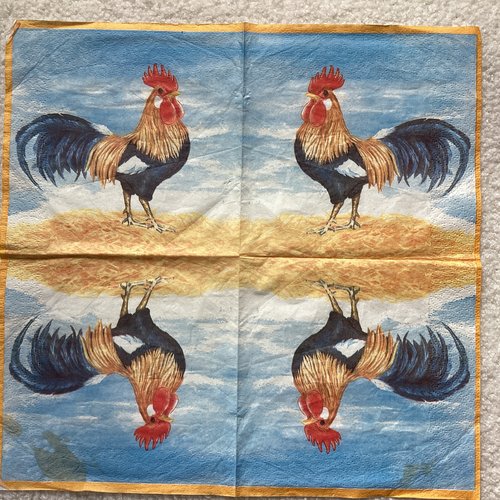 Serviette en papier coq