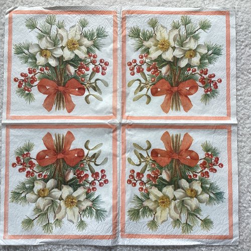 Serviette en papier roses de noël