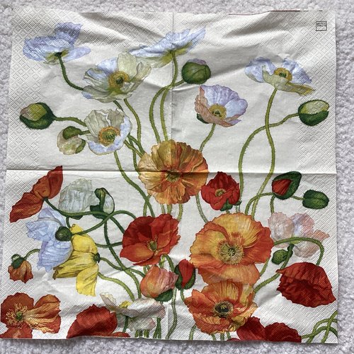 Serviette en papier fleurs de pavot