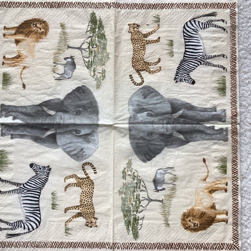 Serviette en papier safari