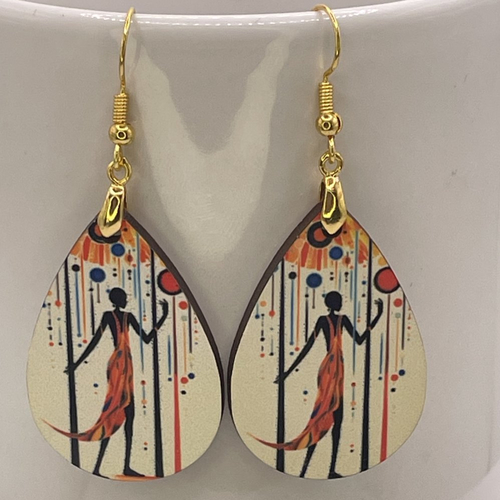 Boucles d’oreilles en bois "egypte "