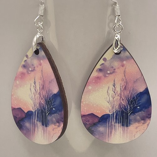Boucles d’oreilles en bois