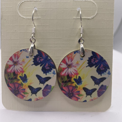 Boucles d’oreilles en bois papillon