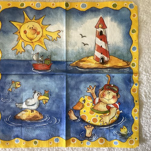 Serviette en papier mer