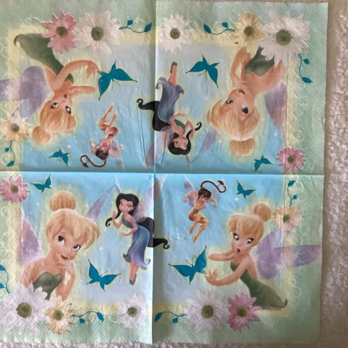 Serviette en papier disney fée clochette