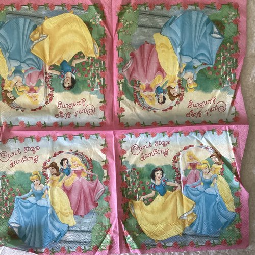 Serviette en papier disney princesses