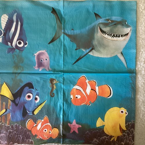Serviette en papier disney némo