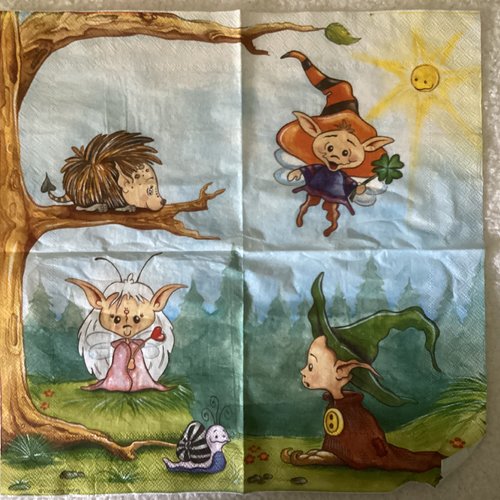 Serviette en papier elfes