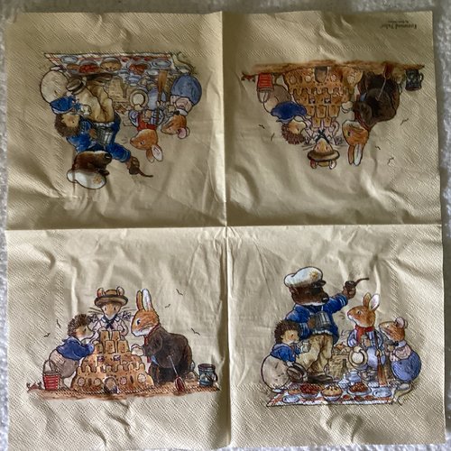 Serviette en papier foxwood tales plage