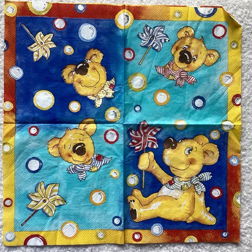 Serviette en papier ourson