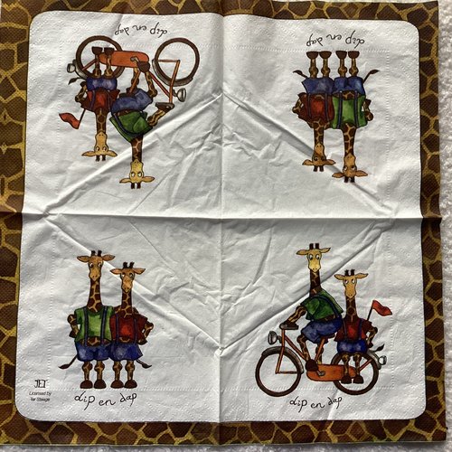 Serviette en papier girafe