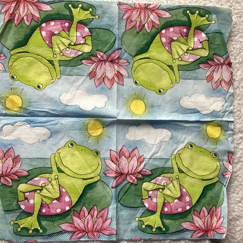 Serviette en papier grenouille