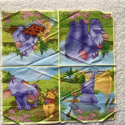Serviette en papier éléphant winnie l’ourson disney