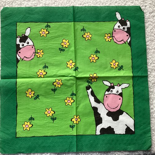 Serviette en papier vache