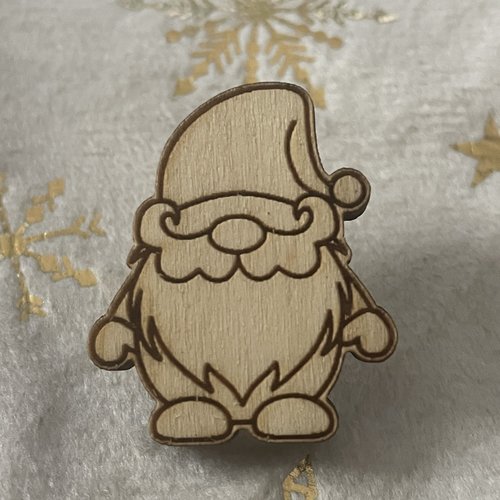 Pin's en bois - collection noël gnomes