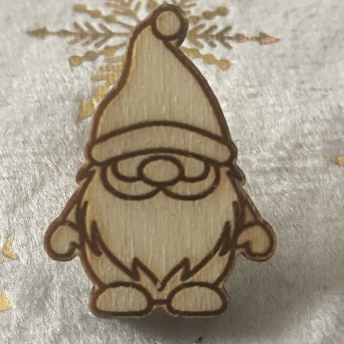 Pin's en bois - collection noël gnomes